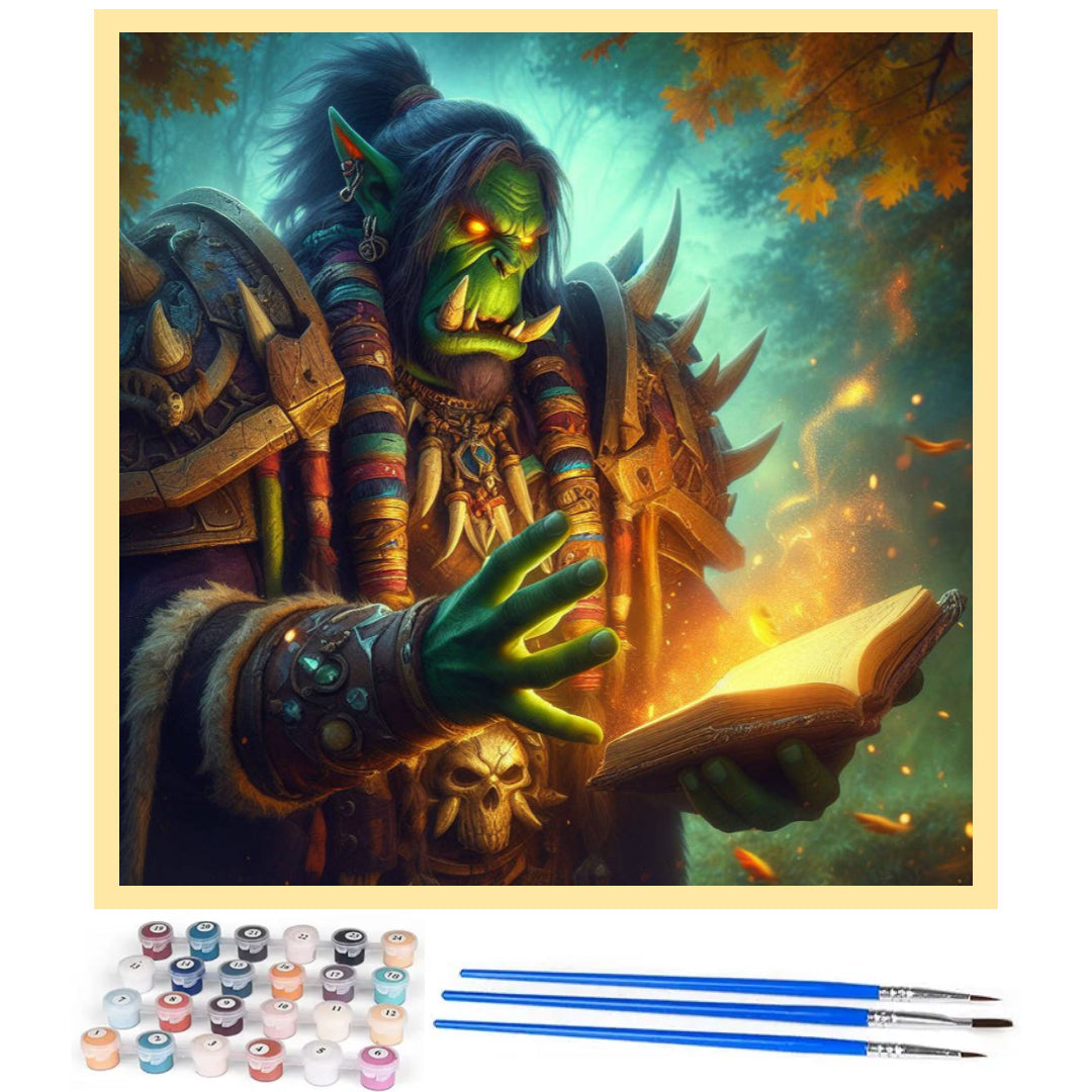 warcraft-ork-shaman-paint-by-number-kit