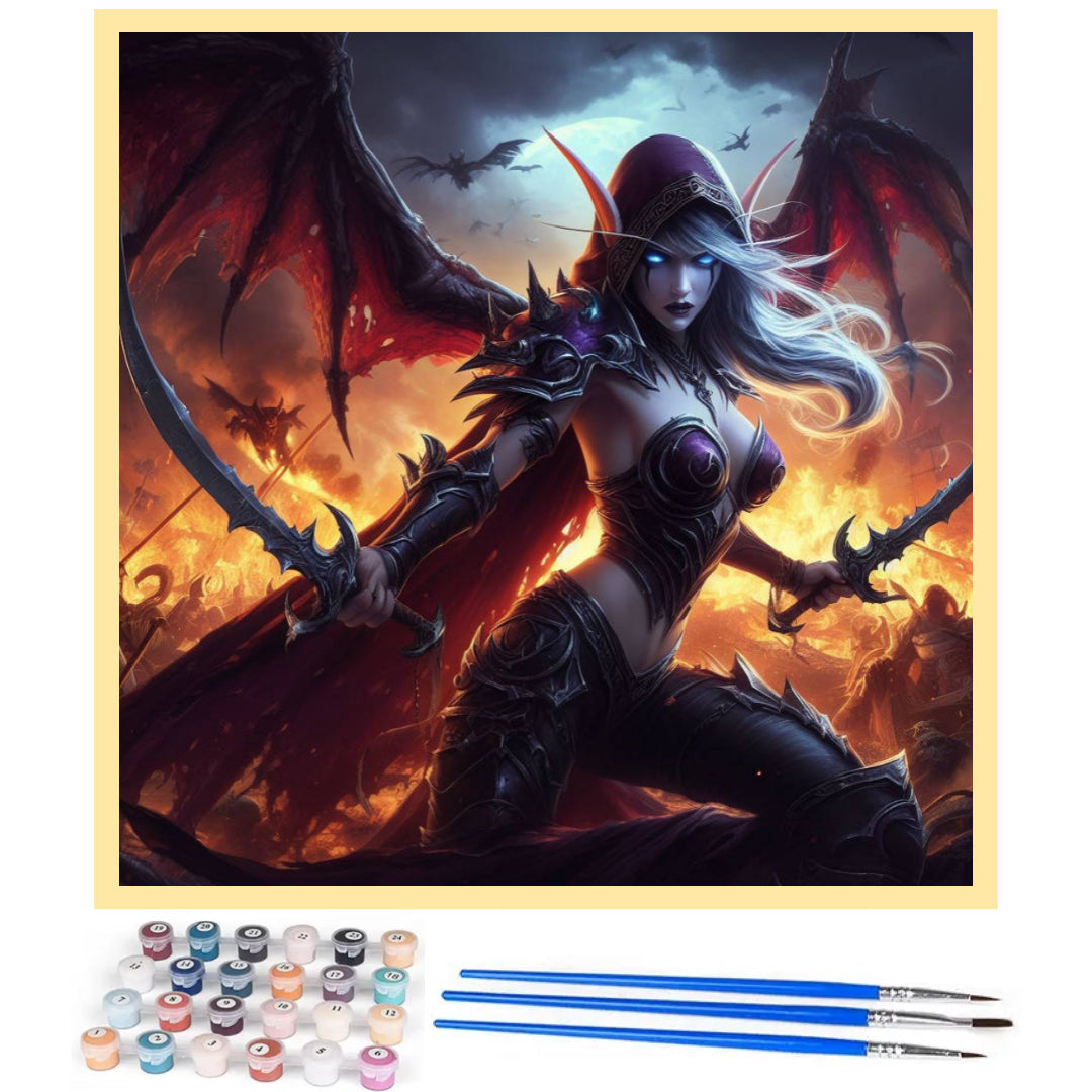 warcraft-sylvanas-windrunner-paint-by-number-kit