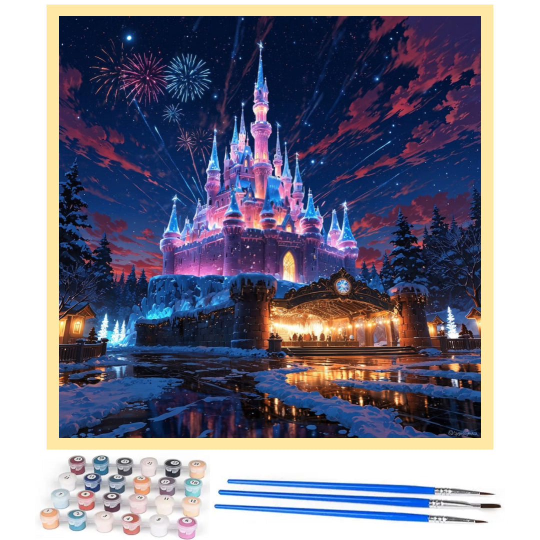 winter-disney-castle-paint-by-number-kit