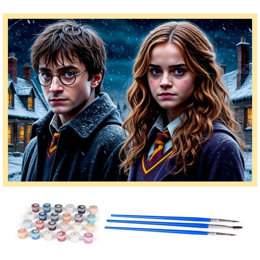 winter-harry-and-hermione-paint-by-number-kit